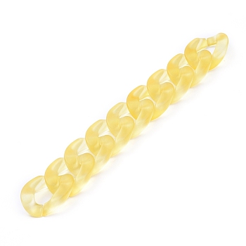 Transparent Acrylic Handmade Curb Chain, Twisted Chain, Yellow, 29.5x20.5x6mm, about 39.37 inch(1m)/strand