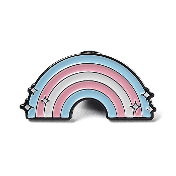 Enamel Pins, Black Alloy Brooches for Backpack Clothes Women, Rainbow, 14.5x30x1.5mm