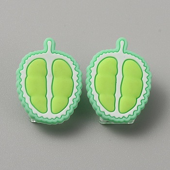 Cute Fruit Silicone & Plastic Clips, for Paper Document, School Office Supplies, Durian, 31x23x14mm