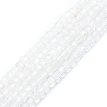Natural Quartz Crystal Beads Strands, Faceted, Cube, 2x2x2mm, Hole: 0.6mm, about 182pcs/strand, 15.16''~15.55''(38.5~39.5cm)