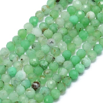 Natural Australia Jade Beads Strands, Faceted, Round, 2.5~3mm, Hole: 0.5mm, about 138~142pcs/strand, 15.35~15.55 inch(39~39.5cm)