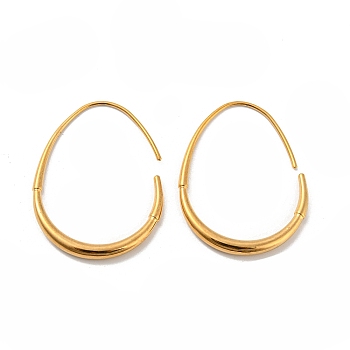 304 Stainless Steel Dangle Earrings, Egg, Golden, 38.5x3mm