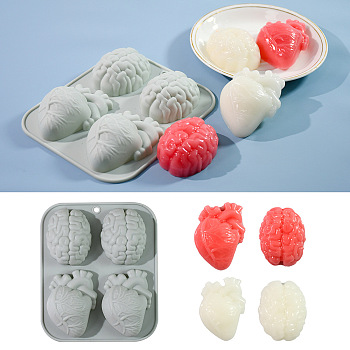 Halloween DIY Candle Making, Resin Casting Molds, For UV Resin, Epoxy Resin Craft Making, White, Mixed Shapes, 150x125x25mm