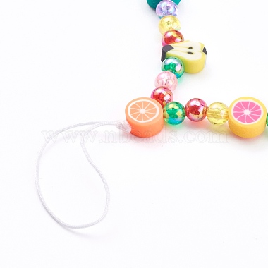 Polymer Clay Fruit Beaded Mobile Straps(HJEW-JM00415)-2