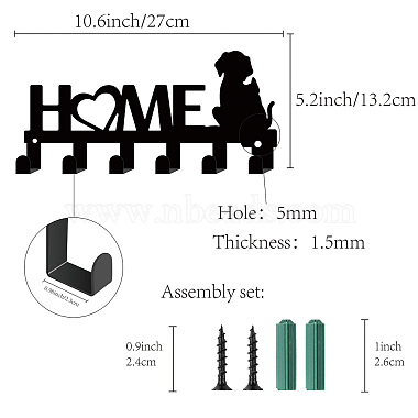 cintres muraux en fer word home(AJEW-WH0156-123)-4