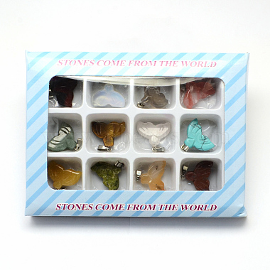 Natural & Synthetic Mixed Stone Pendants(G-R131-23-B)-3