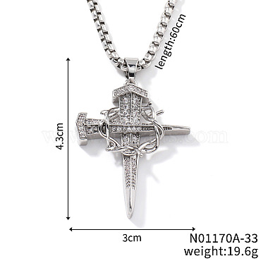 Clear Cross Cubic Zirconia Necklaces