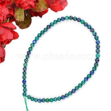 2 Strands Natural Chrysocolla and Lapis Lazuli Beads Strands(G-GO0001-38B)-4