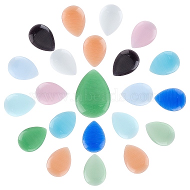 Mixed Color Teardrop Glass Cabochons