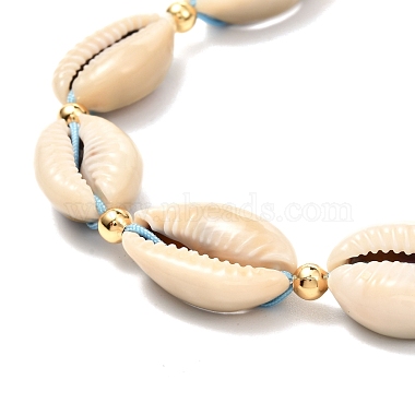 Ensemble de bracelets de cheville en perles tressées en coquillage cauri naturel pour fille femme(AJEW-AN00451-01)-6