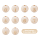 olycraft 50pcs numéro 0 à 9 perles européennes en bois naturel inachevé(WOOD-OC0001-70)-3