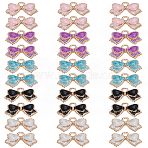 30Pcs 5 Colors Alloy Enamel Charms, Bowknot Charm, Mixed Color, 10x15.5x2.5mm, Hole: 1.6mm, 6pcs/color(ENAM-LP0001-08)
