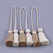 Polycotton(Polyester Cotton) Tassel Big Pendant Decorations, Two Tone, Tan, 280~300mm(FIND-S302-01T)