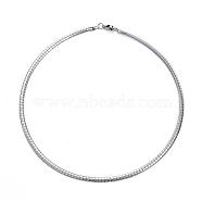 304 Stainless Steel Necklaces, with Lobster Clasps, Stainless Steel Color, 17.7 inch(45cm), 4mm(STAS-F034-02P)