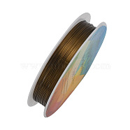 Round Copper Jewelry Wire, Antique Bronze, 22 Gauge, 0.6mm, about 19.68 Feet(6m)/roll(CWIR-CW0.6mm-29)