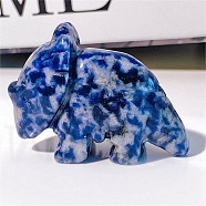 Natural Blue Spot Jasper Carved Healing Rhinoceros Figurines, Reiki Energy Stone Display Decorations, 48x34mm(PW-WG88972-03)