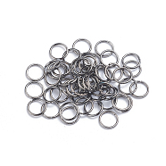 Iron Jump Rings, Open Jump Rings, Round Ring, Gunmetal, 6x0.9mm, 19 Gauge, Inner Diameter: 4.2mm, about 100pcs/bag(IFIN-CJC0001-02B-B)