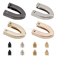 CHGCRAFT 4 Sets 4 Colors Zinc Alloy Zipper End Tail, Clips Buckle Stop Tail, Head Triangle Bottom Repair Replacement, with Screws for Pants, Jackets, Jeans Clothes Slider Zipper Fastener Lock, Mixed Color, 24.5x18x5mm, Hole: 2.5mm, 1set/color(FIND-CA0001-82)