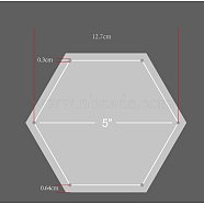 Acrylic Transparent Pressure Plate, Quilting Template, Hexagon, BurlyWood, 121.5x139.5x2.5mm, Hole: 3mm(DIY-WH0158-46E)