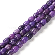 Natural Dolomite Beads Strands, Dyed, Rice, Blue Violet, 5.5~6x4.5mm, Hole: 1mm, about 68~69pcs/strand, 15.94~16.22 inch(40.5~41.2cm)(G-F765-A04-01)