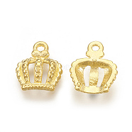 Tibetan Style Alloy Crown Charms, Lead Free & Cadmium Free, Golden, 14mm long, 12mm wide, 1mm thick, hole: 1.5mm(X-EBB054Y-G)