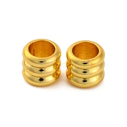 Rack Plating Brass Beads, Cadmium Free & Lead Free, Long-Lasting Plated, Column with Groove, Real 18K Gold Plated, 5x4.5mm, Hole: 3mm(KK-Z070-37G-01)