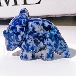 Natural Blue Spot Jasper Carved Healing Rhinoceros Figurines, Reiki Energy Stone Display Decorations, 48x34mm(PW-WG88972-03)