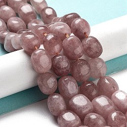 Natural Malaysia Jade Beads Strands, Oval, Dyed, Rosy Brown, 11~13x9~10x8.5~10mm, Hole: 1mm, about 16pcs/strand, 7.28~7.48 inch(18.5~19cm)(G-P528-N07-01)