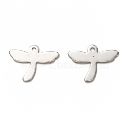 201 Stainless Steel Pendants, Laser Cut, Dragonfly, Stainless Steel Color, 18x14x1mm, Hole: 1.4mm(STAS-I172-07P)