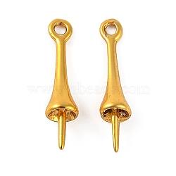 Brass Bead Cap Bails, Lead Free & Cadmium Free, Long-Lasting Plated, Cone, Golden, 16x4mm, Hole: 1mm(KK-G502-17B-G)