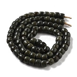 Handmade Nepalese Lampwork Beads, Barrel, Coffee, 10.5~11x8~8.5mm, Hole: 3.5mm, about 80pcs/strand, 25.39''(64.5cm)(LAMP-Z008-11K)