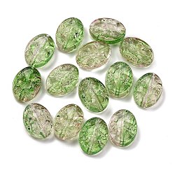 555Pcs Transparent Two Tone Acrylic Beads, Oval, Yellow Green, 17.5x13x6mm, Hole: 1.6mm, about 555pcs/500g(MACR-K359-25C)