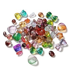 Transparent Acrylic Beads, Mixed Shapes, 10~21.5x11~30x5~11.5mm, Hole: 1.2~2.7mm, about 375pcs/500g(MACR-K359-07)