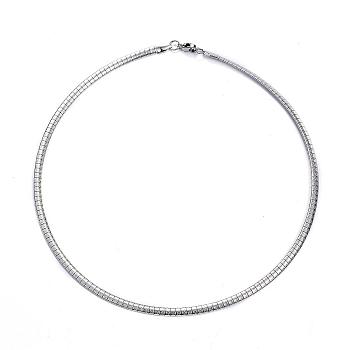304 Stainless Steel Necklaces, with Lobster Clasps, Stainless Steel Color, 17.7 inch(45cm), 4mm