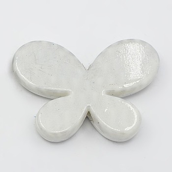 CCB Plastic Beads, Butterfly, Platinum, 17x12x4mm, Hole: 2mm
