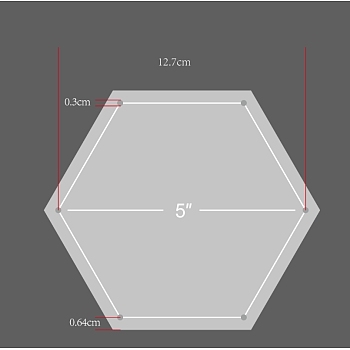 Acrylic Transparent Pressure Plate, Quilting Template, Hexagon, BurlyWood, 121.5x139.5x2.5mm, Hole: 3mm