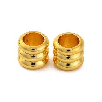 Rack Plating Brass Beads, Cadmium Free & Lead Free, Long-Lasting Plated, Column with Groove, Real 18K Gold Plated, 5x4.5mm, Hole: 3mm