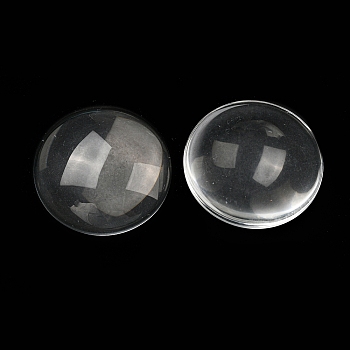 Transparent Glass Cabochons, Half Round, Clear, Size: about 50mm in diameter, 12.3mm(Range: 11.3~13.3mm) thick.