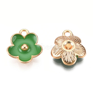 Light Gold Plated Alloy Enamel Pendants(ENAM-R136-16F)-2