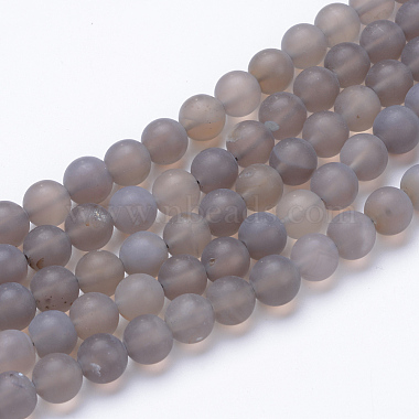 Round Grey Agate Beads