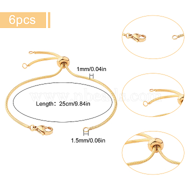 SUNNYCLUE 6Pcs Brass Slider Bracelets Makings(AJEW-SC0001-29)-2