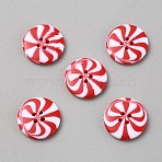 4-Hole Resin Buttons, Flat Round, Red, 23x4mm, Hole: 2.5mm(BUTT-WH0012-28B)