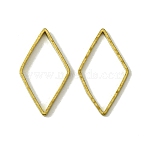 Brass Linking Rings, Cadmium Free & Nickel Free & Lead Free, Rhombus, Raw(Unplated), 15.5x9x0.9mm, Inner Diameter: 13.5x8mm(KK-B085-11C-01)