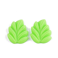 Resin Cabochons, Leaf, Lime, 18x15x3mm(CRES-T010-24B)