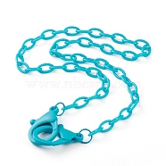 Personalized ABS Plastic Cable Chain Necklaces, Handbag Chains, with Plastic Lobster Claw Clasps, Dark Turquoise, 22.24 inch(56.5cm)(NJEW-JN03310-08)