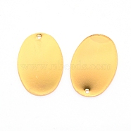 Brass Pendants, Stamping Blank Tag, Oval, Light Gold, 27x18x1mm, Hole: 1mm(KK-WH0034-66KCG)
