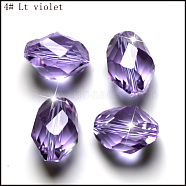 K9 Glass, Imitation Austrian Crystal Beads, Grade AAA, Faceted, Bicone, Lilac, 6x8mm, Hole: 0.7~0.9mm(SWAR-F077-9x6mm-04)