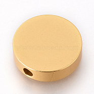 Eco-Friendly Aluminium Beads, Laser Cut Beads, Flat Round, Gold, 25x7mm, Hole: 4mm(ALUM-Q001-38A)