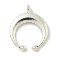 Alloy Pendants, Cadmium Free & Lead Free, Platinum, Half Round, 29.5x24x6mm, Hole: 2mm(FIND-U015-38P)