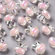 Transparent Acrylic Beads, Bead in Bead, AB Color, Rabbit, Pink, 15.5x12x9.5mm, Hole: 2mm, about 480pcs/500g(TACR-S152-05B-SS2112)